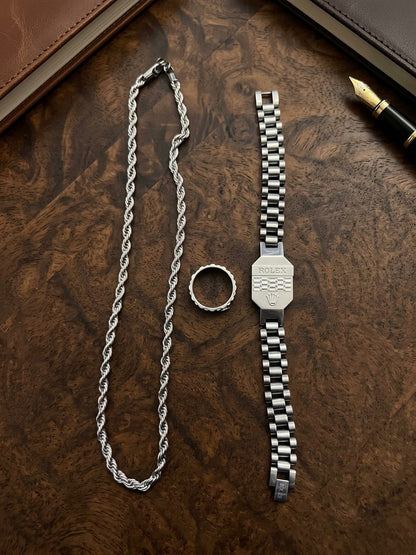 The Silver Meridian Set – 3-Piece Men's Jewelry Collection