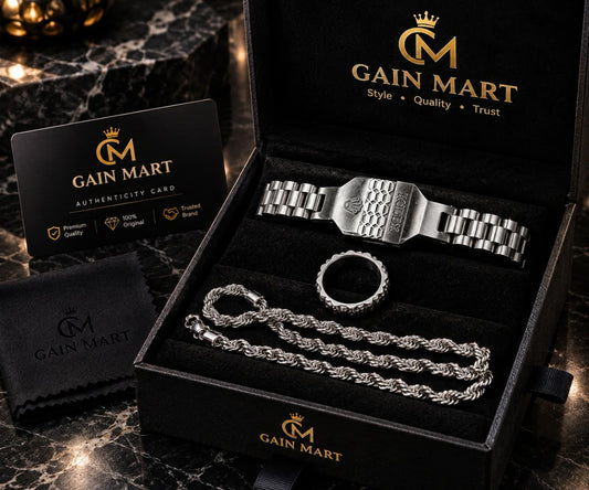 The Silver Meridian Set – 3-Piece Men's Jewelry Collection