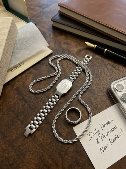 The Silver Meridian Set – 3-Piece Men's Jewelry Collection